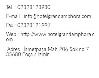 Hotel Grand Amphora iletiim bilgileri